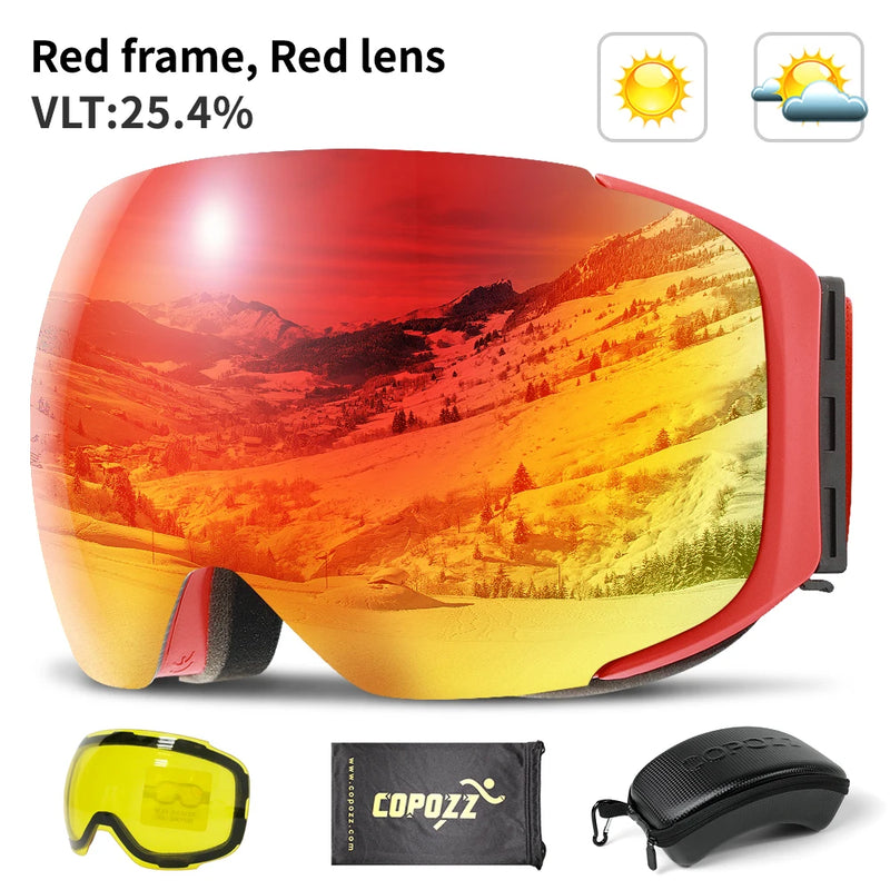 UV400 Anti-fog Ski Goggles