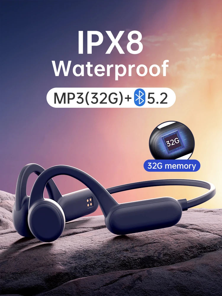 IPX8 Waterproof Bone Conduction Headphone