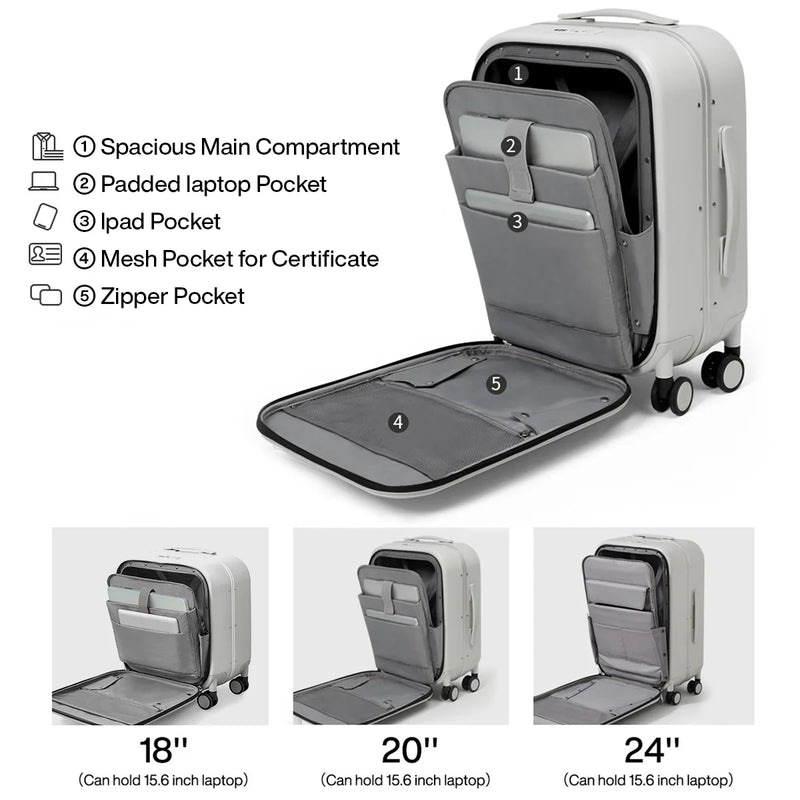 Aluminum Frame Carry On Rolling Luggage